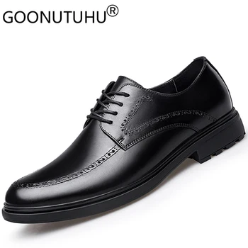 Cipele Od prave Kože, Muške Casual Poslovni Luksuzna Branded Kvalitetna Obuća, Muška Softveri za Modeliranje Svadbene Cipele Za Muškarce, Velike Veličine 38-47