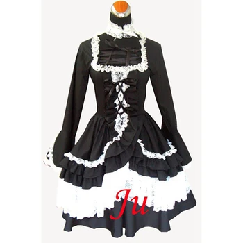 fondcosplay za odrasle seksi haljina curica sluškinja kratke Gothic Lolita Punk Moderan crno pamučno Haljina suknja CD/TV[CK331]