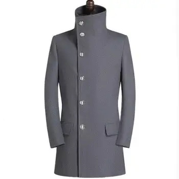 Svakodnevno vune kaput sa стоячим ovratnik, gospodo тренчи, kaput s dugim rukavima, muško кашемировое kaput casaco masculino, crna, siva, Engleska